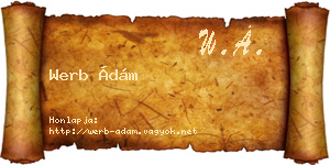 Werb Ádám névjegykártya
